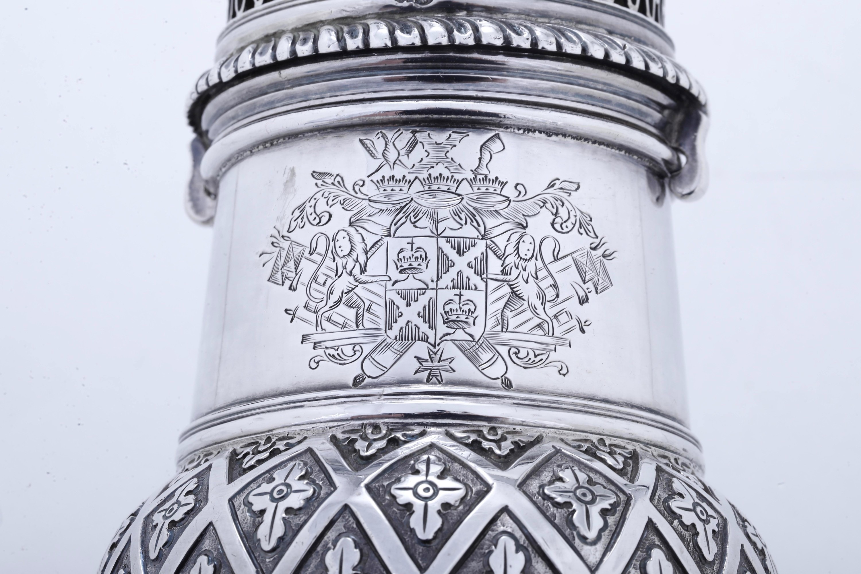 Spargizucchero, argento fuso traforato cesellato, Zwolle (Olanda), XVIII secolo