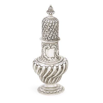 Marchio non identificato, Spargizucchero, Londra 1844, argento fuso sagomato e traforato