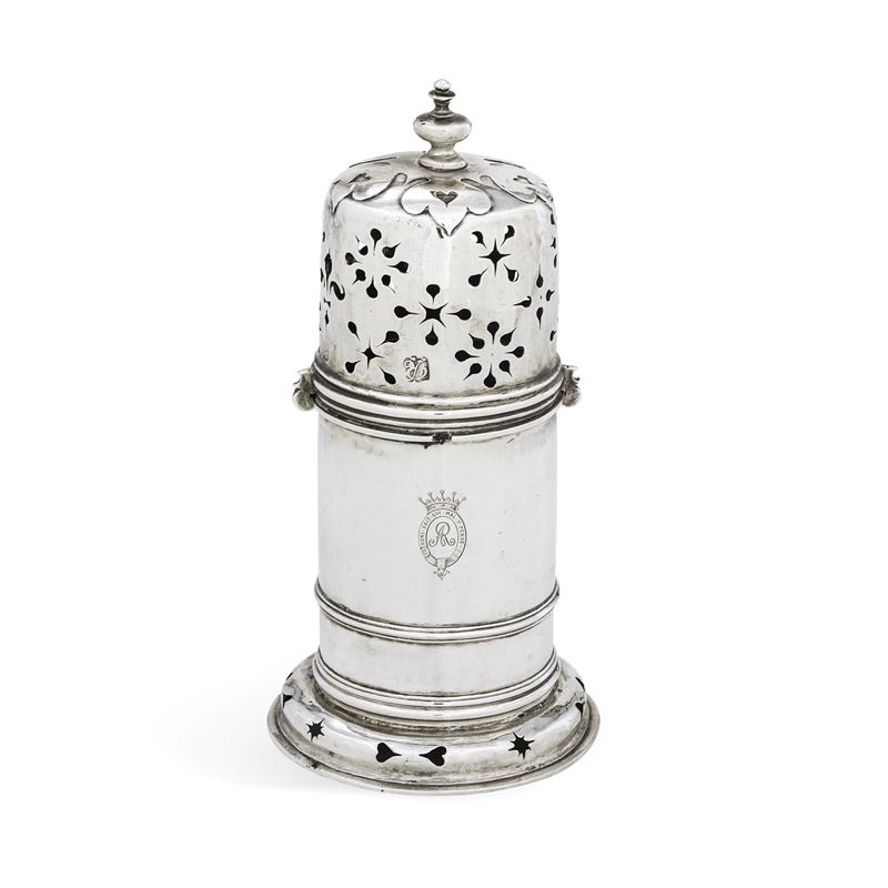 Raro spargizucchero. Londra, 168(?). Marchio dell'argentiere consunto di difficile lettura (Alexander Roode ?)   - Auction Collectors' Silvers - I - Cambi Casa d'Aste
