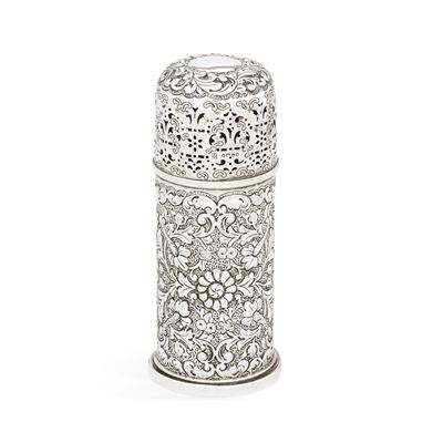Horace Woodward & Co, Spargizucchero. Londra 1886, argento fuso, sagomato e traforato