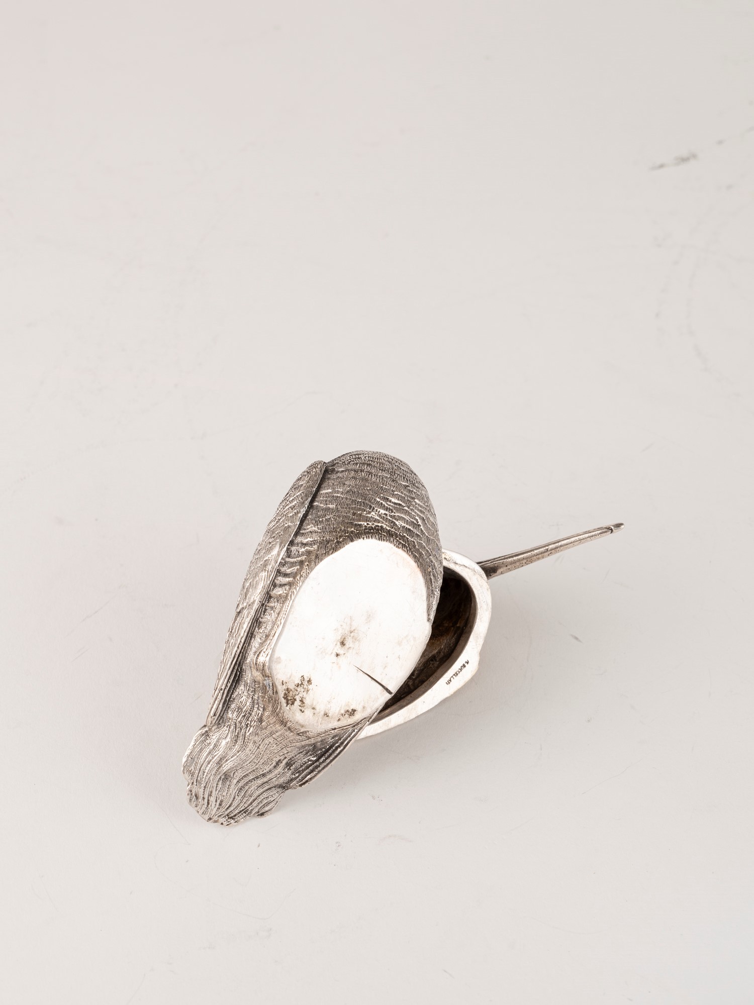 Maison Mario Buccellati, Scatola a forma di beccaccia in argento fuso e sagomato (Italia, XX seco...