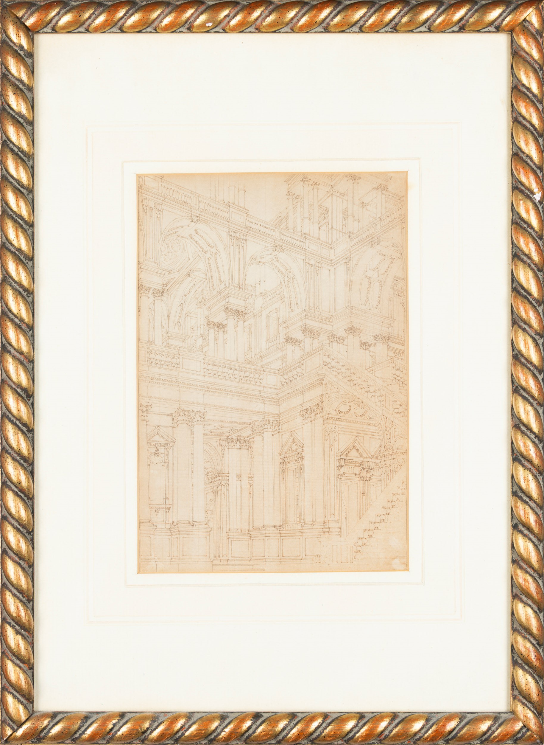 Ferdinando Galli Detto Ferdinando Galli da Bibbiena - Scenografia architettonica con portici, vol...