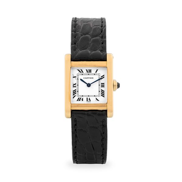 Cartier - Tank Normale ref. 78092 in oro giallo 18k, quadrante bianco con numeri Romani, con scatola e garanzia, circa 1980