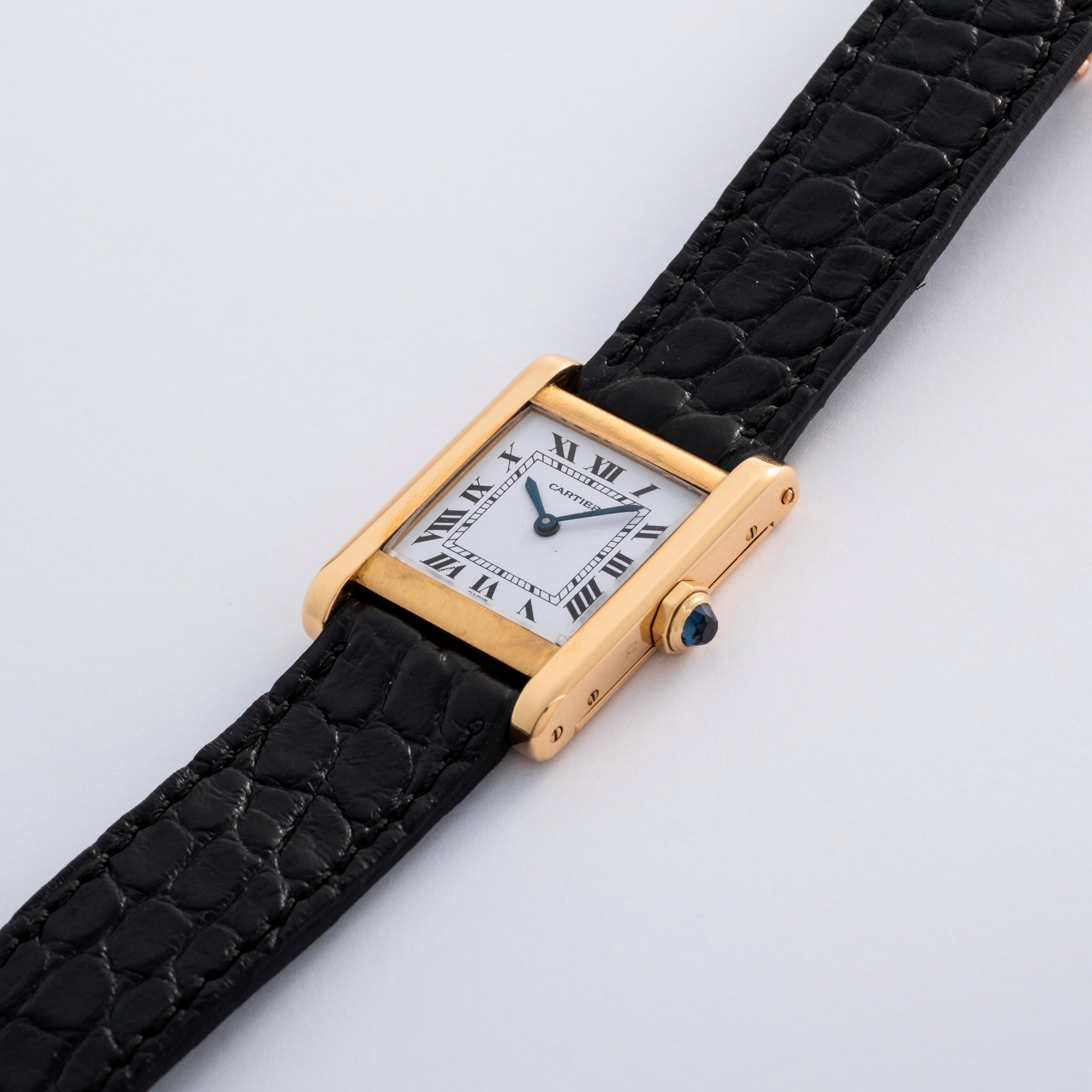 Cartier - Tank Normale ref. 78092 in oro giallo 18k con quadrante bianco