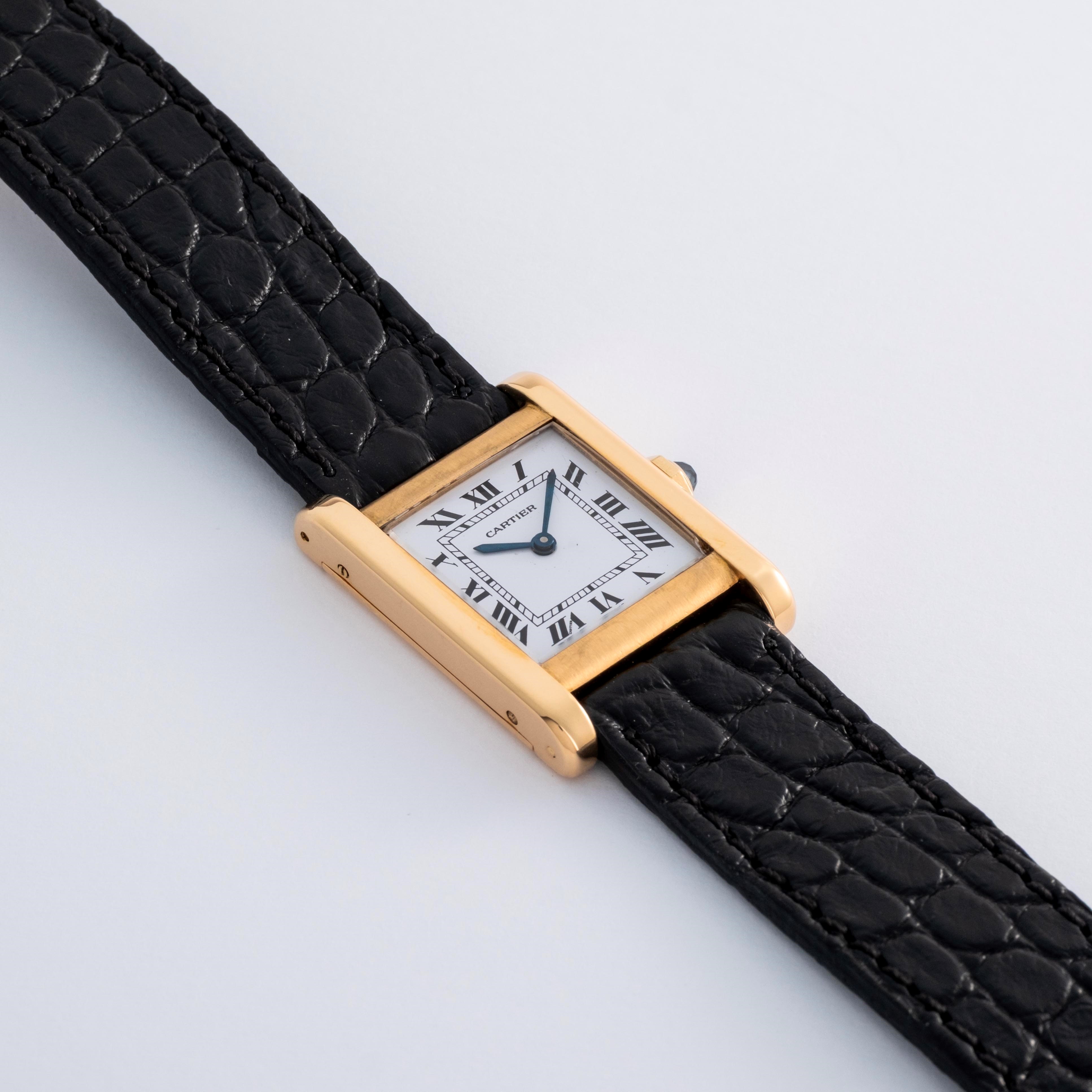 Cartier - Tank Normale ref. 78092 in oro giallo 18k con quadrante bianco