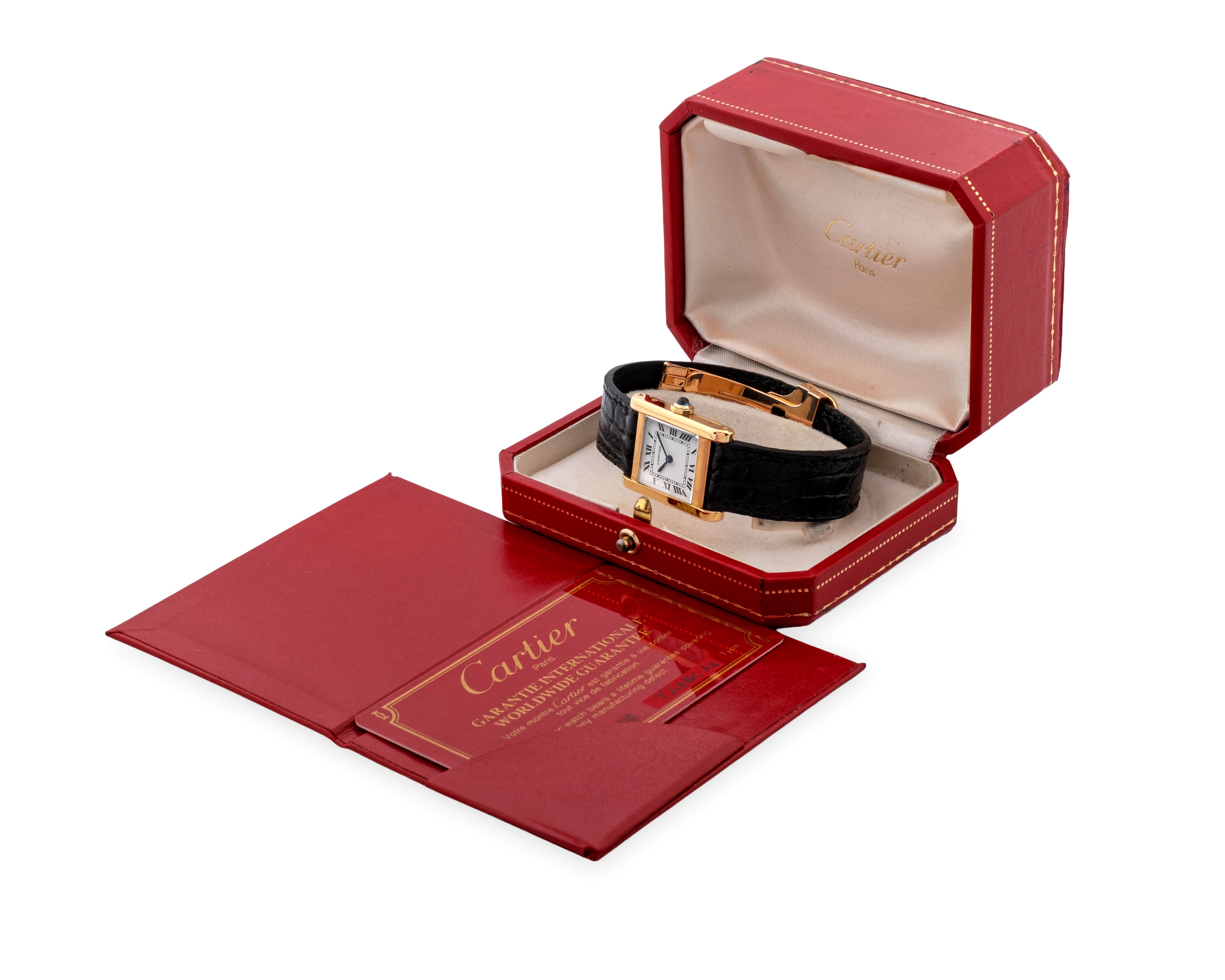 Cartier - Tank Normale ref. 78092 in oro giallo 18k con quadrante bianco