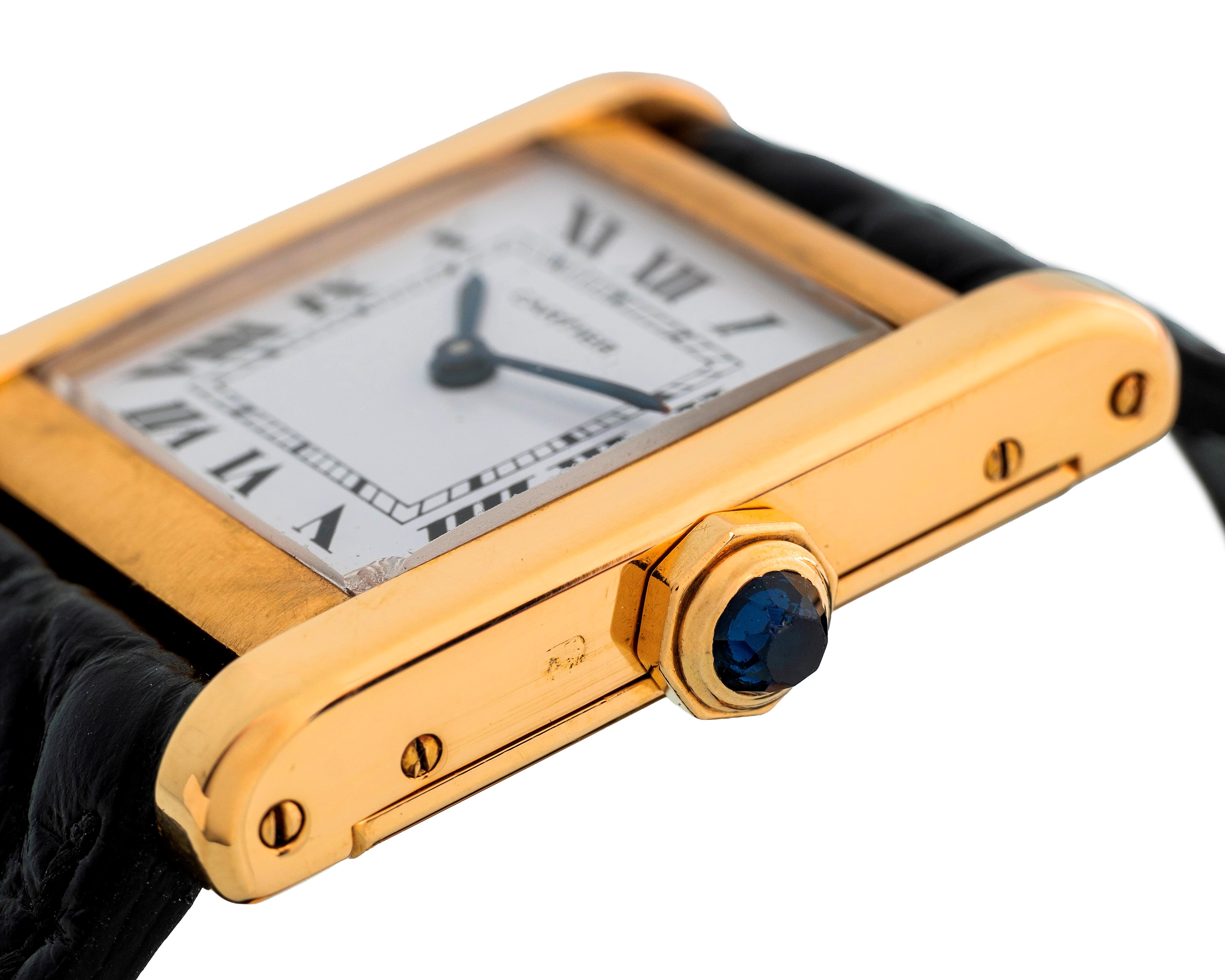 Cartier - Tank Normale ref. 78092 in oro giallo 18k con quadrante bianco