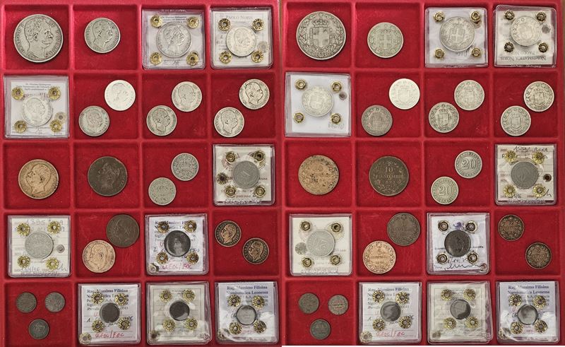 REGNO D'ITALIA. UMBERTO I DI SAVOIA, 1878-1900. Lotto di 28 monete in argento, nichel e rame.  - Auction Light Numismatics - Cambi Casa d'Aste