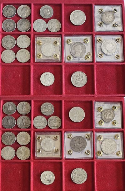 Regno d’Italia, Vittorio Emanuele III di Savoia (1900-1946), lotto di 18 monete in argento e nich...