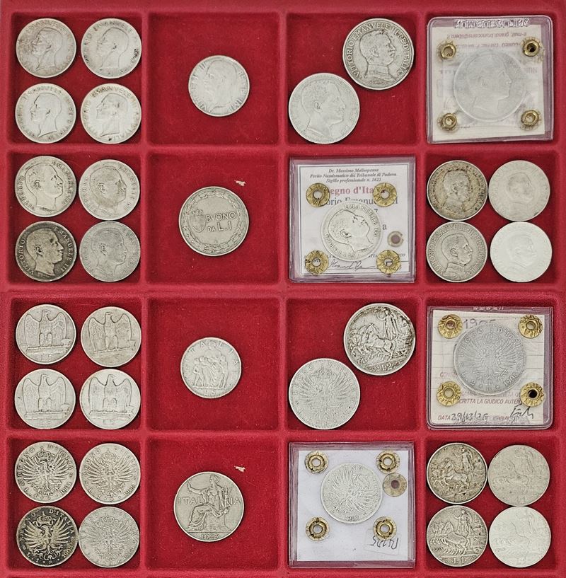 REGNO D'ITALIA. VITTORIO EMANUELE III DI SAVOIA, 1900-1946. Lotto di 18 monete in argento e nichel.  - Auction Light Numismatics - Cambi Casa d'Aste