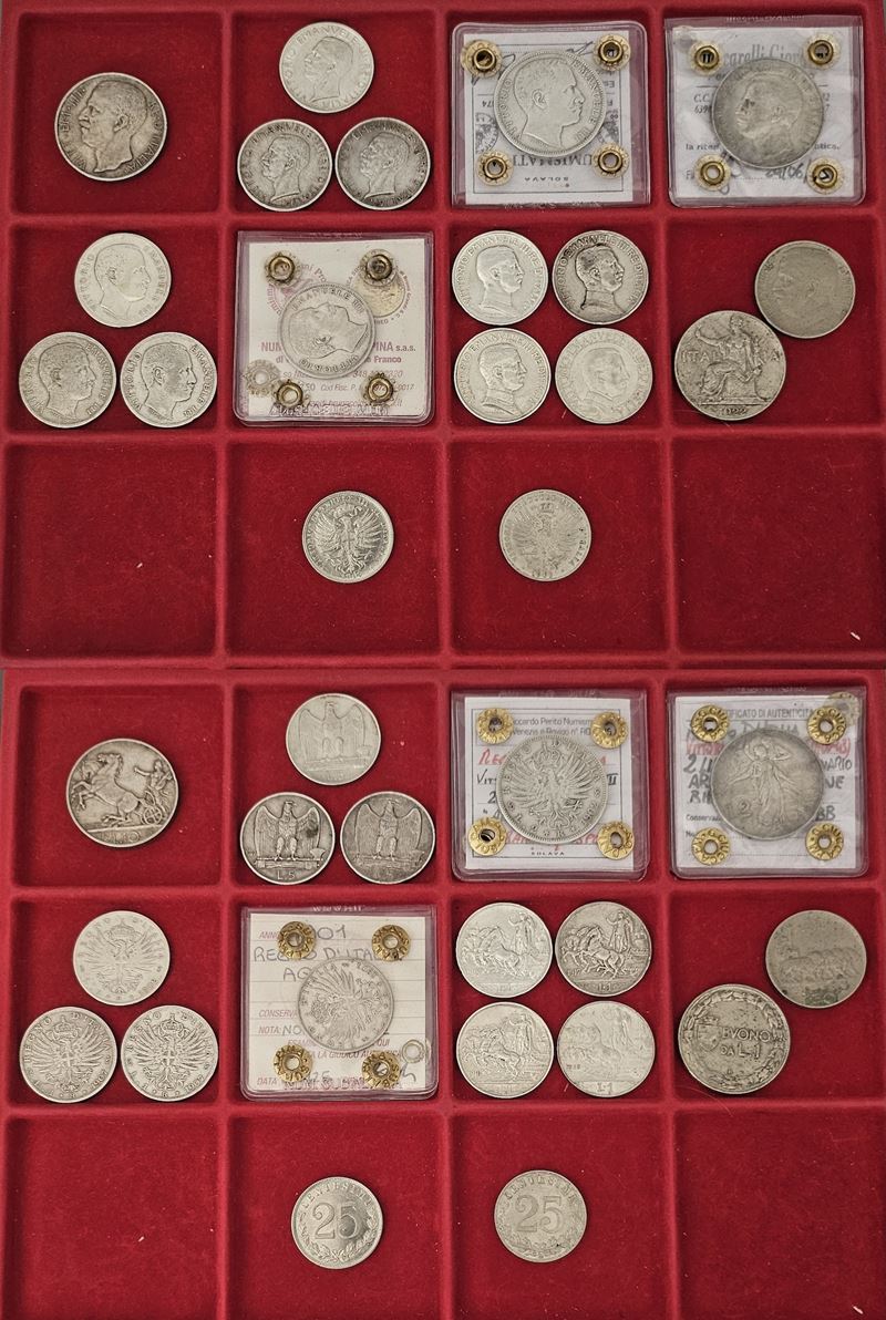 REGNO D'ITALIA. VITTORIO EMANUELE III DI SAVOIA, 1900-1946. Lotto di 18 monete in argento e nichel.  - Asta Numismatica Light - Cambi Casa d'Aste
