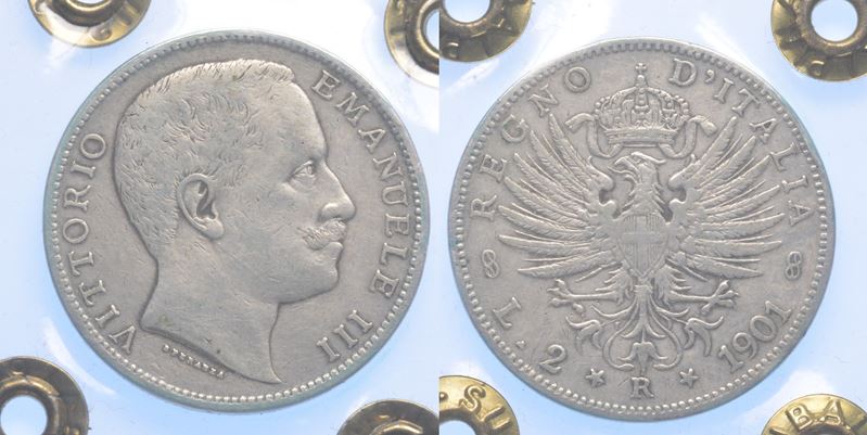 REGNO D'ITALIA. VITTORIO EMANUELE III DI SAVOIA, 1900-1946. 2 Lire 1901. Aquila sabauda.  - Asta Numismatica Light - Cambi Casa d'Aste