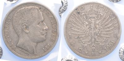 Vittorio Emanuele III di Savoia, 2 Lire 1901 (Regno d’Italia), Aquila sabauda coronata