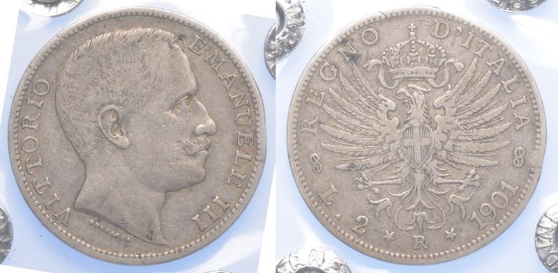 REGNO D'ITALIA. VITTORIO EMANUELE III DI SAVOIA, 1900-1946. 2 Lire 1901. Aquila sabauda.  - Asta Numismatica Light - Cambi Casa d'Aste