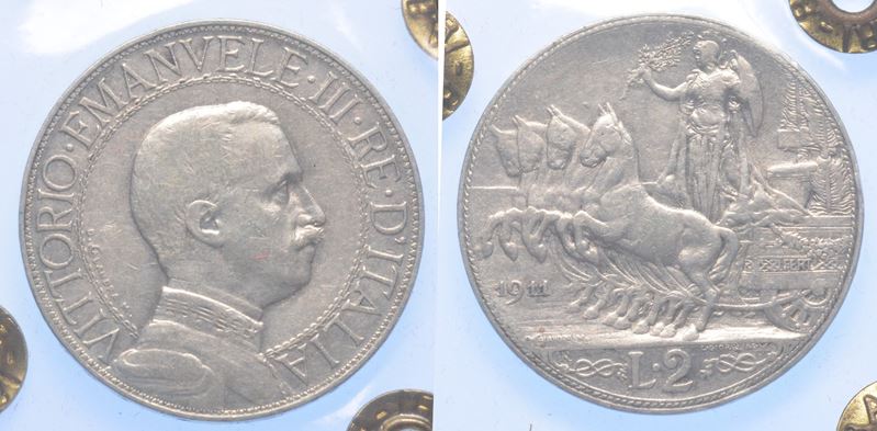 REGNO D'ITALIA. VITTORIO EMANUELE III DI SAVOIA, 1900-1946. 2 Lire 1911. Quadriga veloce.  - Auction Light Numismatics - Cambi Casa d'Aste