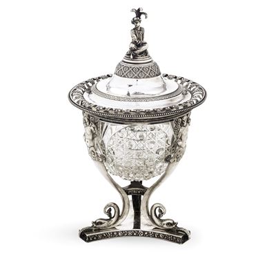 Franceschini (argentiere attivo a Milano, 1838–1864), Compostiera, argento fuso e sagomato con ve...