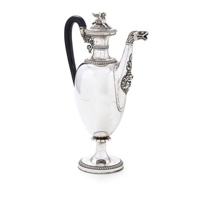 Luca Franceschini (1838-1864), Grande caffettiera neoclassica, argento fuso e sagomato (Milano, X...