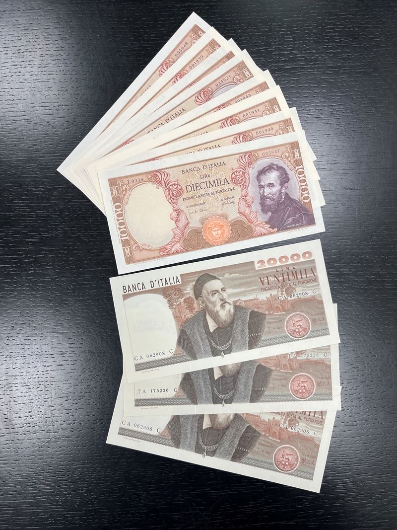 ITALIA REPUBBLICA. Lotto di 12 banconote.  - Asta Numismatica Light - Cambi Casa d'Aste