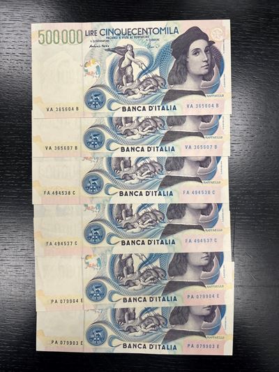 Raffaello Sanzio, 500.000 Lire – banconota della Repubblica Italiana