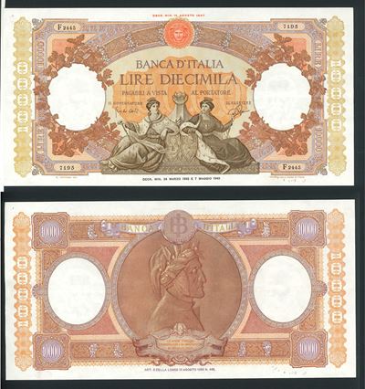Italia, Repubblica Italiana: 10.000 Lire Regine del Mare, 24/3/1962
