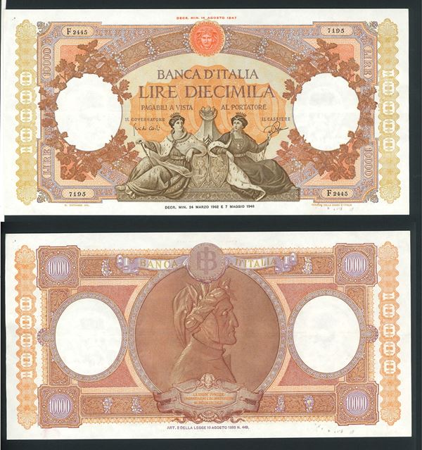 ITALIA REPUBBLICA. 10.000 Lire Regine del Mare 24/3/1962.