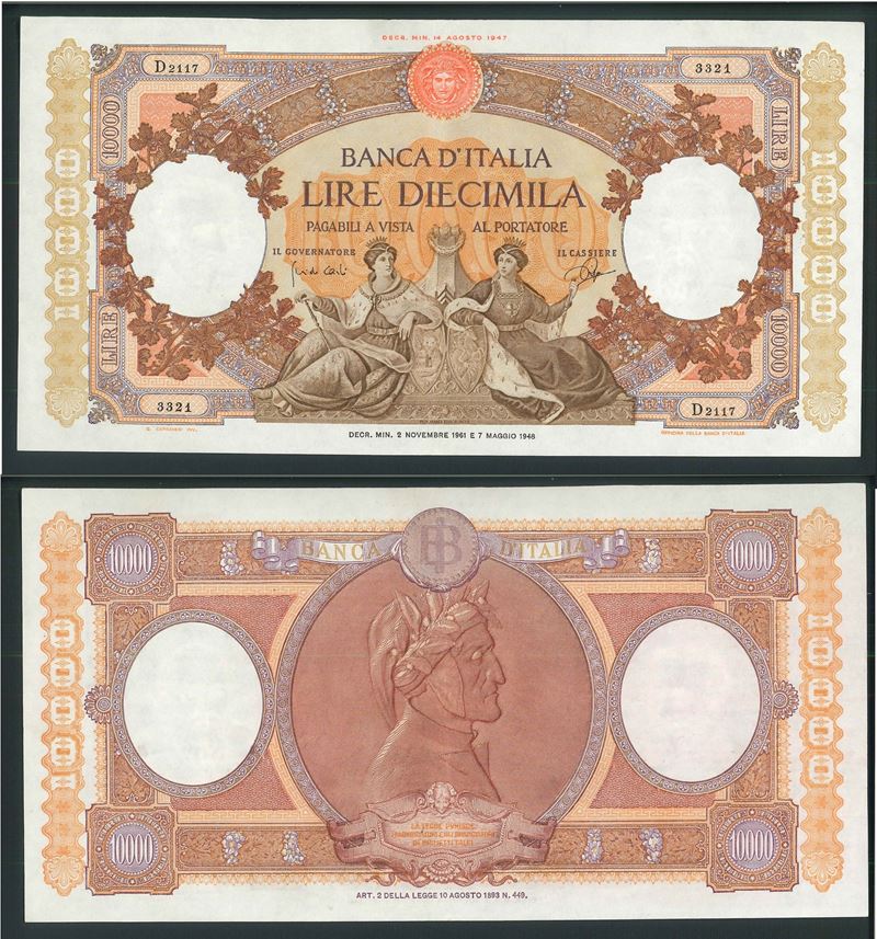 ITALIA REPUBBLICA. 10.000 Lire Regine del Mare 2/11/1961.  - Asta Numismatica Light - Cambi Casa d'Aste