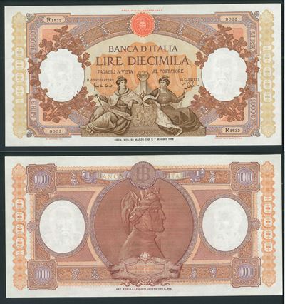 Italia Repubblica, 10.000 Lire “Regine del Mare”, 23/03/1961
