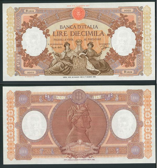 ITALIA REPUBBLICA. 10.000 Lire Regine del Mare 23/03/1961.