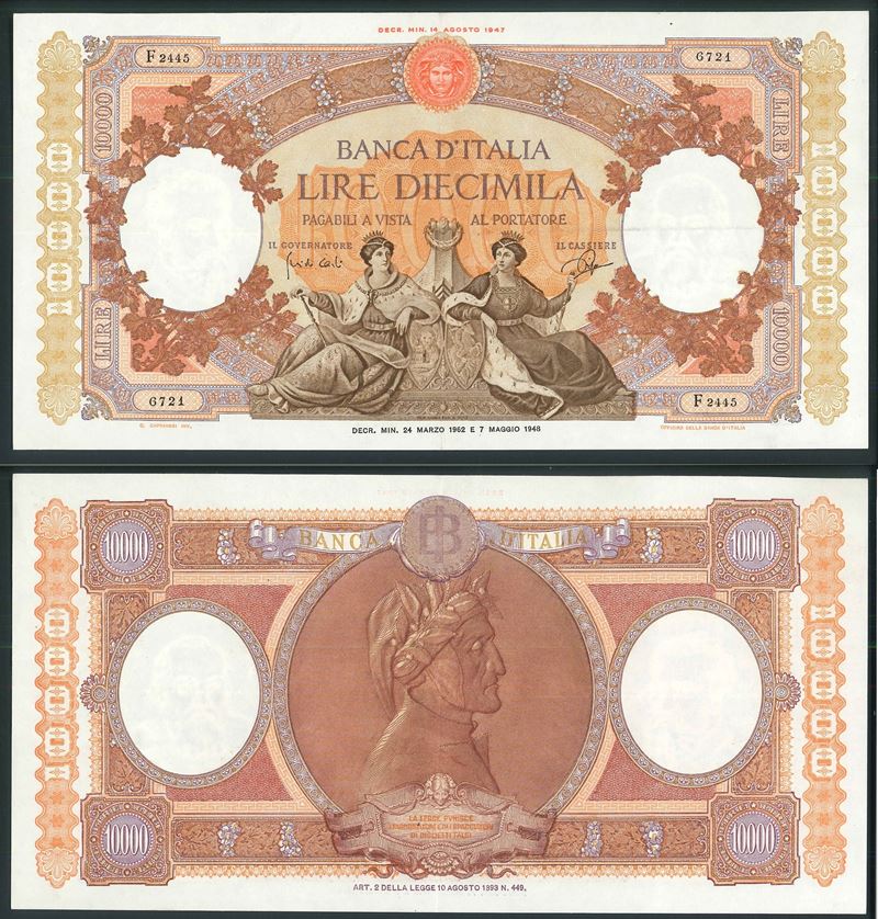ITALIA REPUBBLICA. 10.000 Lire Regine del Mare 24/3/1962.  - Auction Light Numismatics - Cambi Casa d'Aste
