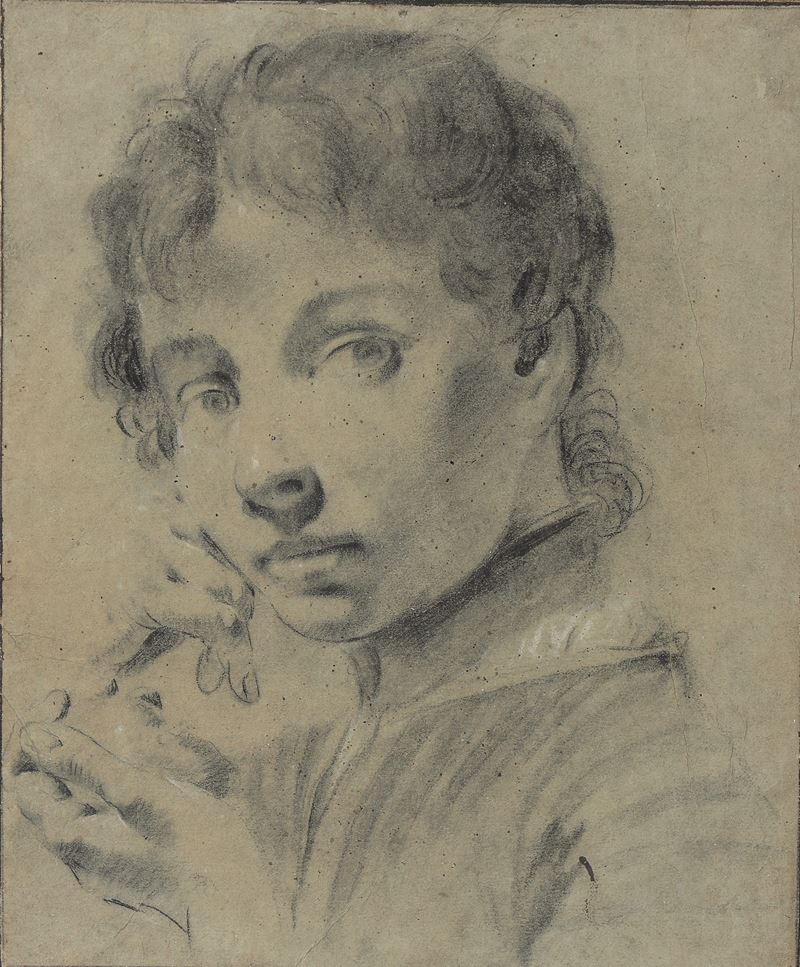 Giovanni Battista Piazzetta : Ritratto di giovinetto  - matita nera e bianca su carta - Auction Old Masters Paintings - Cambi Casa d'Aste