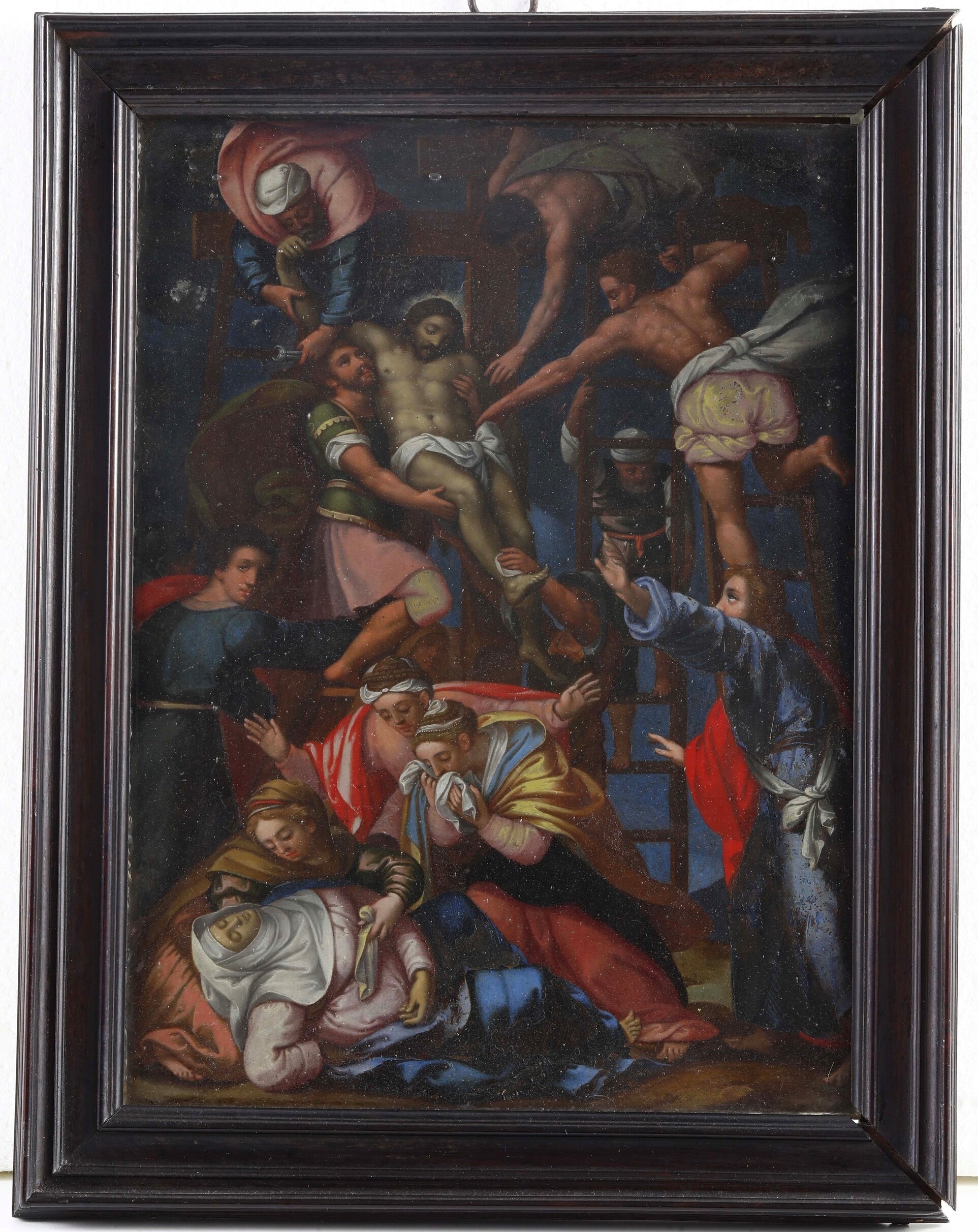 Scuola genovese (XVI-XXVII secolo), Deposizione dalla croce, olio su rame