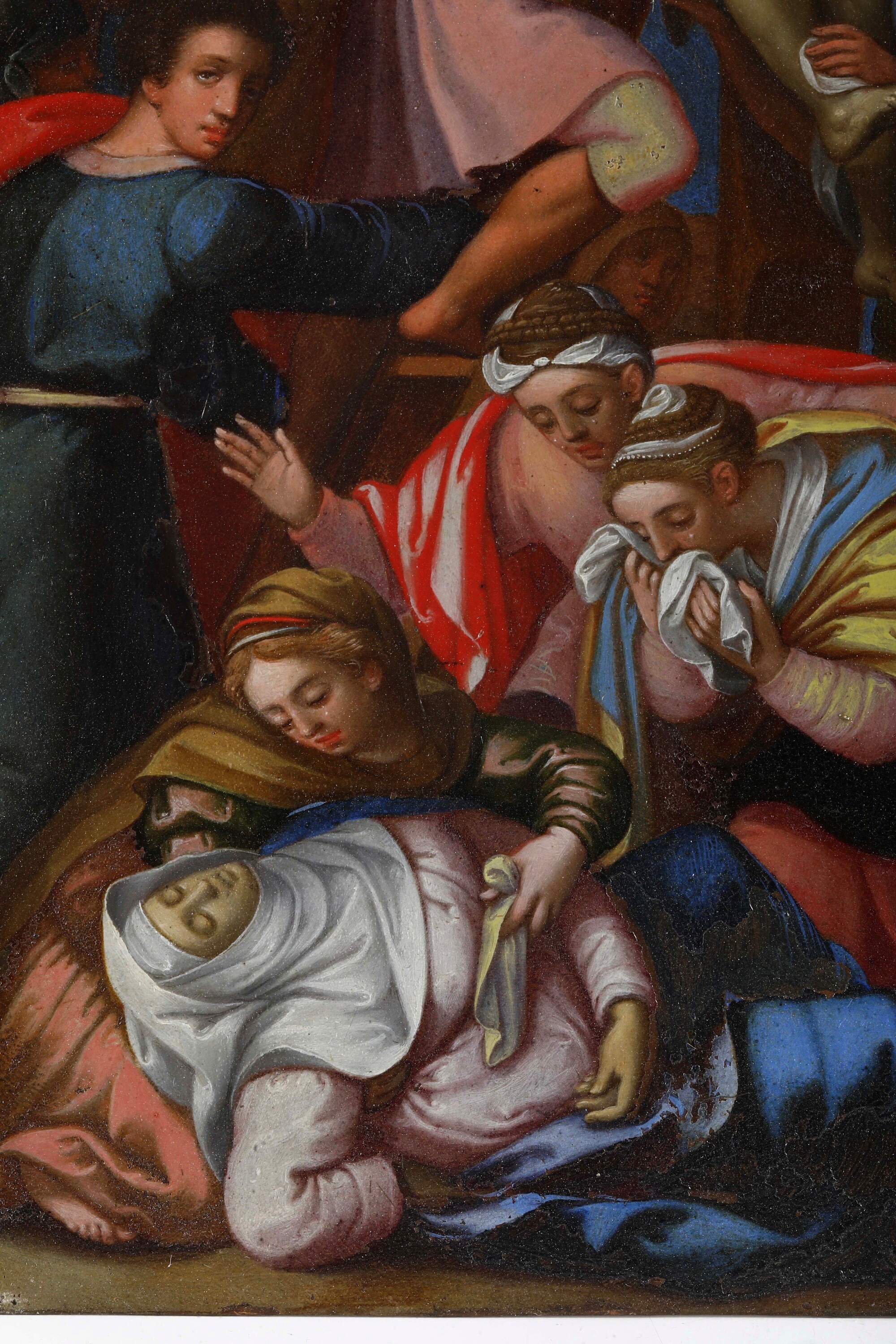 Scuola genovese (XVI-XXVII secolo), Deposizione dalla croce, olio su rame