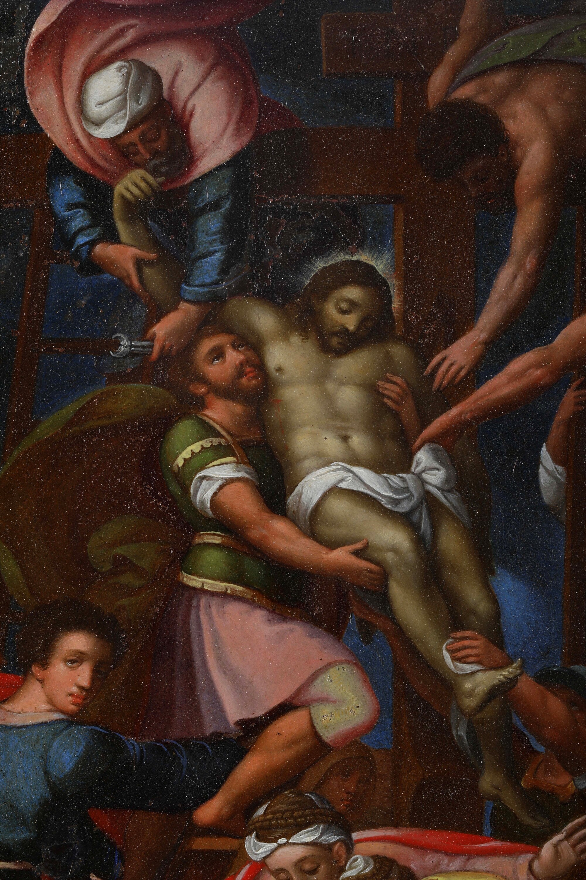 Scuola genovese (XVI-XXVII secolo), Deposizione dalla croce, olio su rame