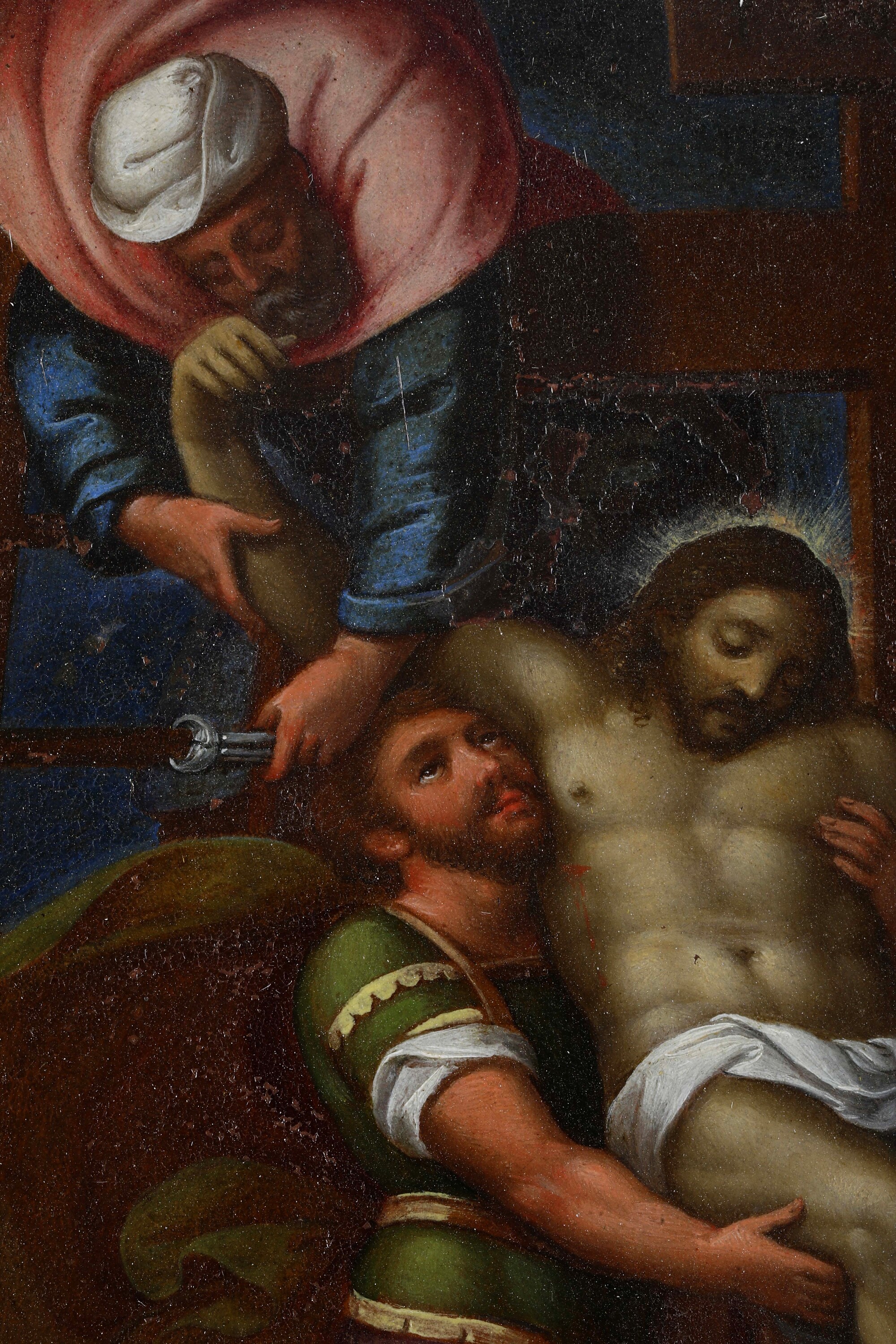 Scuola genovese (XVI-XXVII secolo), Deposizione dalla croce, olio su rame