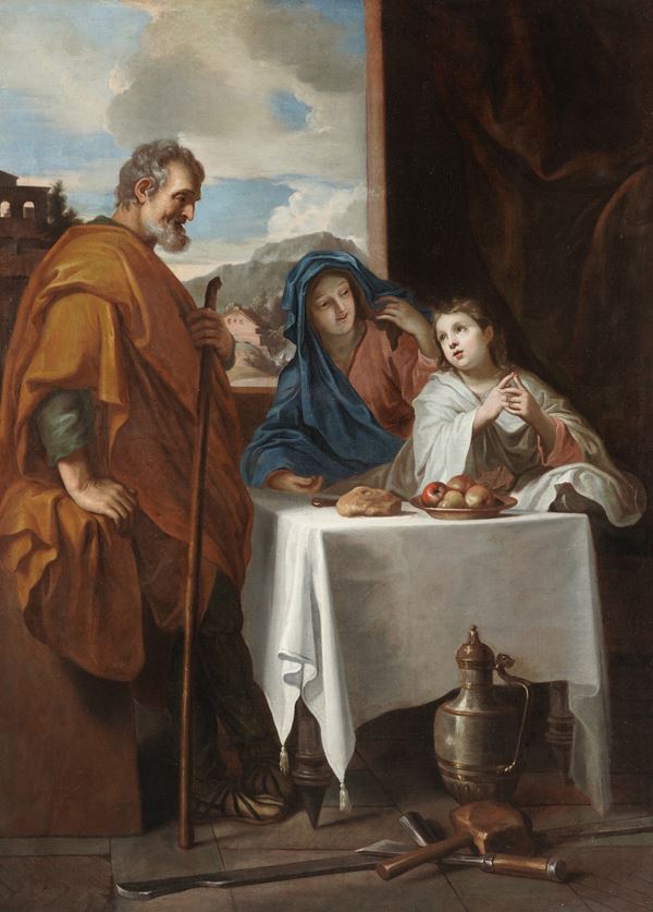 Sacra famiglia che recita il “Benedicite”