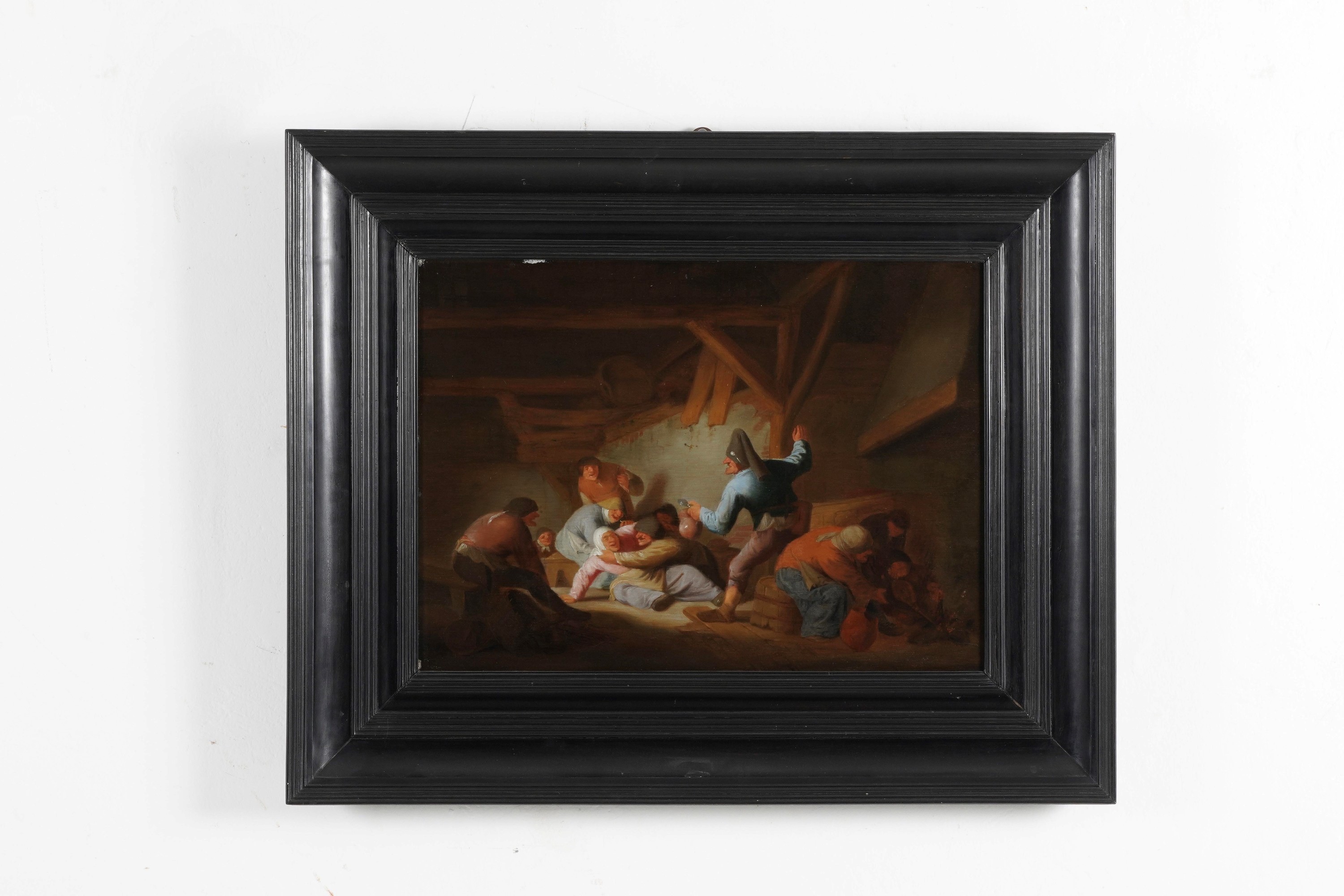 Adriaen Van Ostade - Interno di taverna, olio su tavola