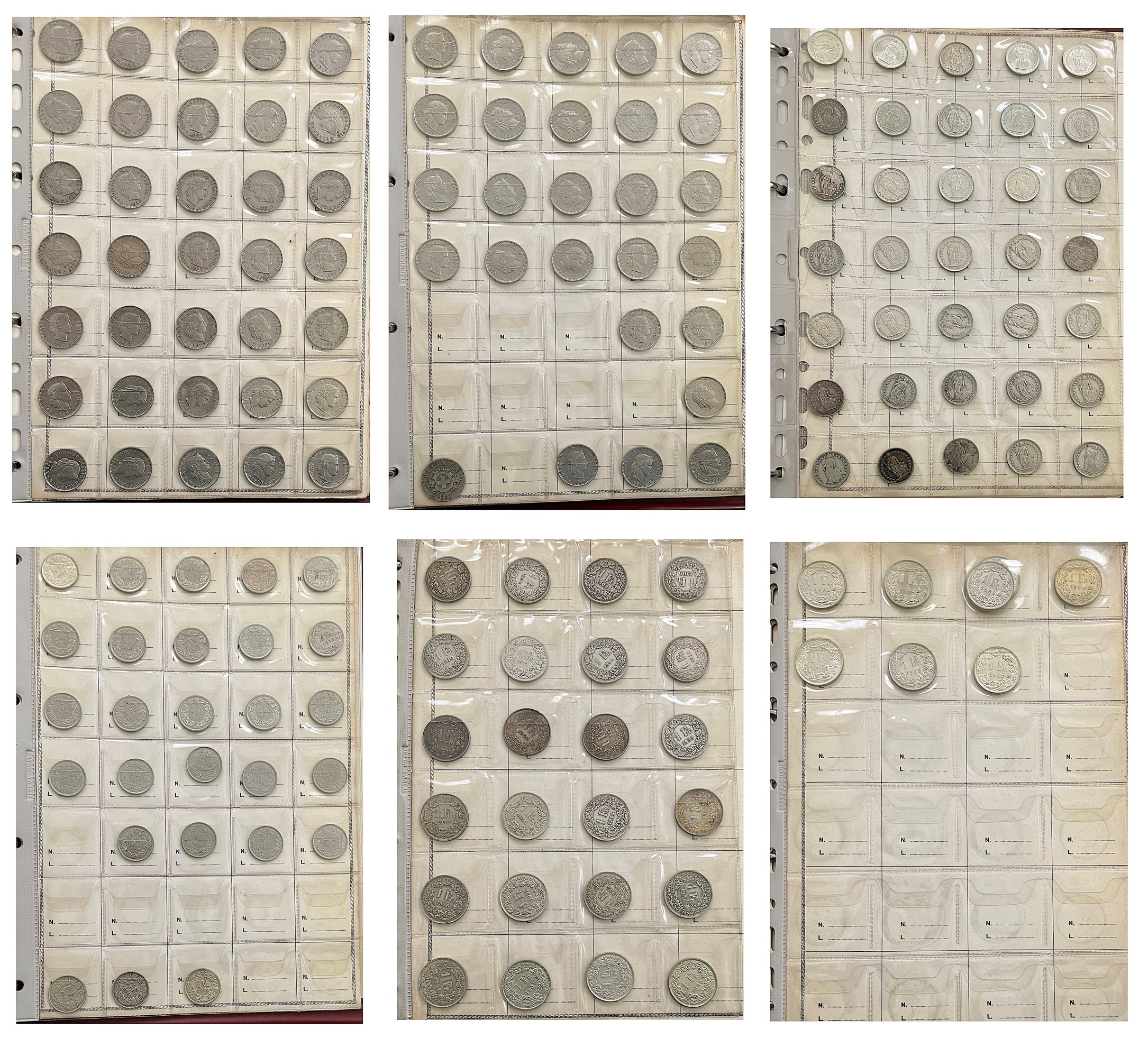 Svizzera, Lotto di monete moderne e di altri metalli (circa 540 esemplari)