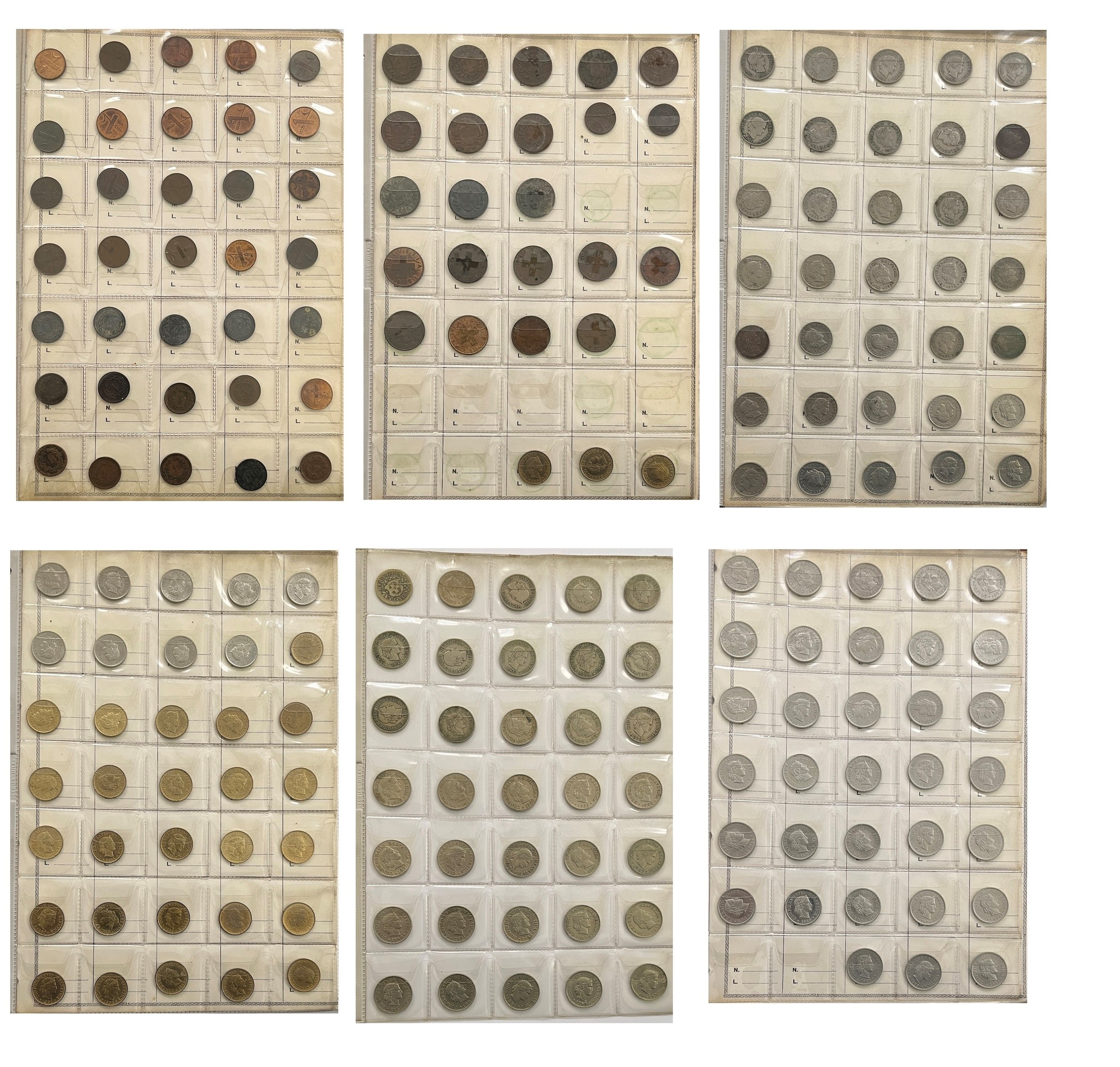 Svizzera, Lotto di monete moderne e di altri metalli (circa 540 esemplari)