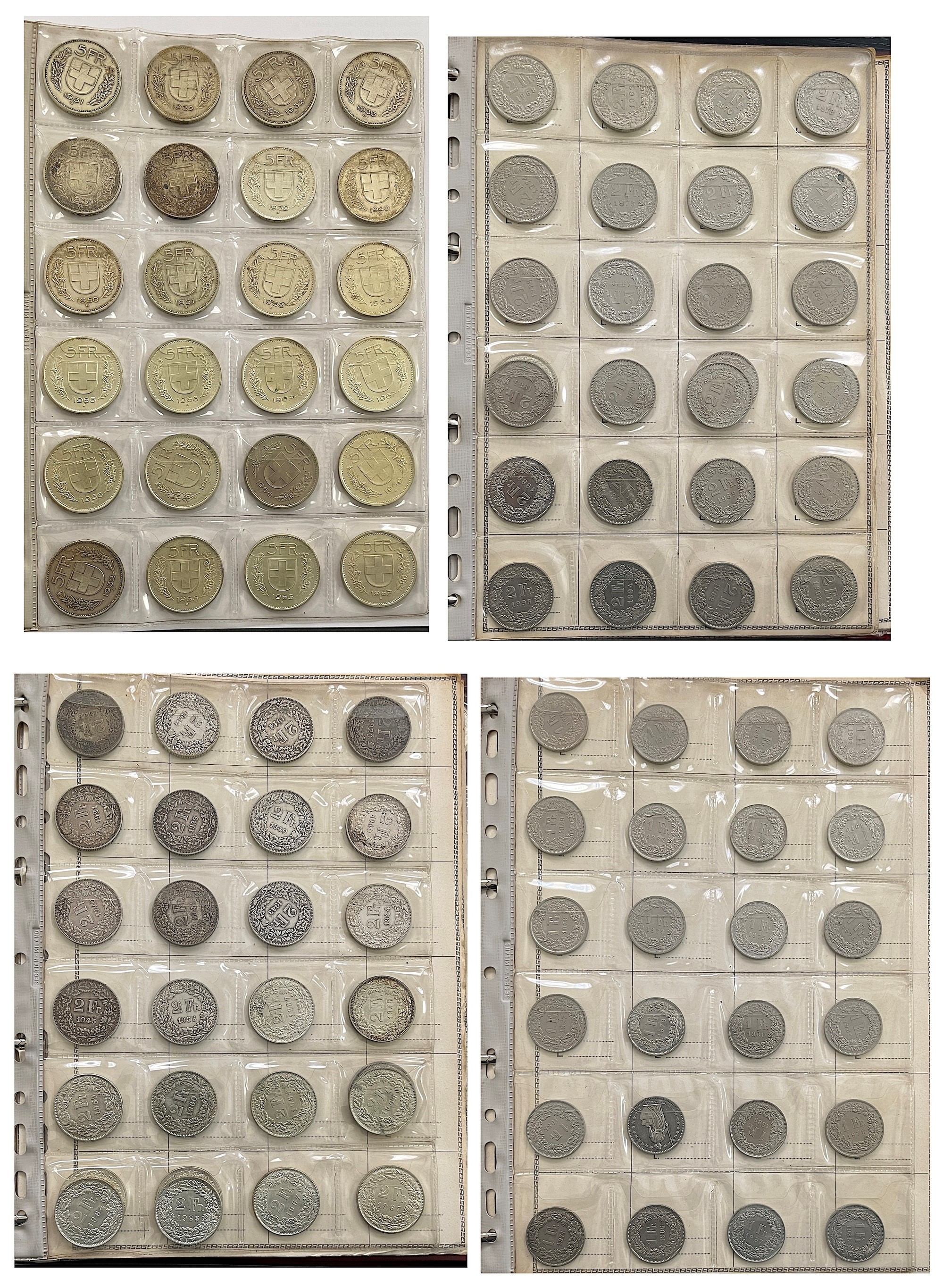 Svizzera, Lotto di monete moderne e di altri metalli (circa 540 esemplari)