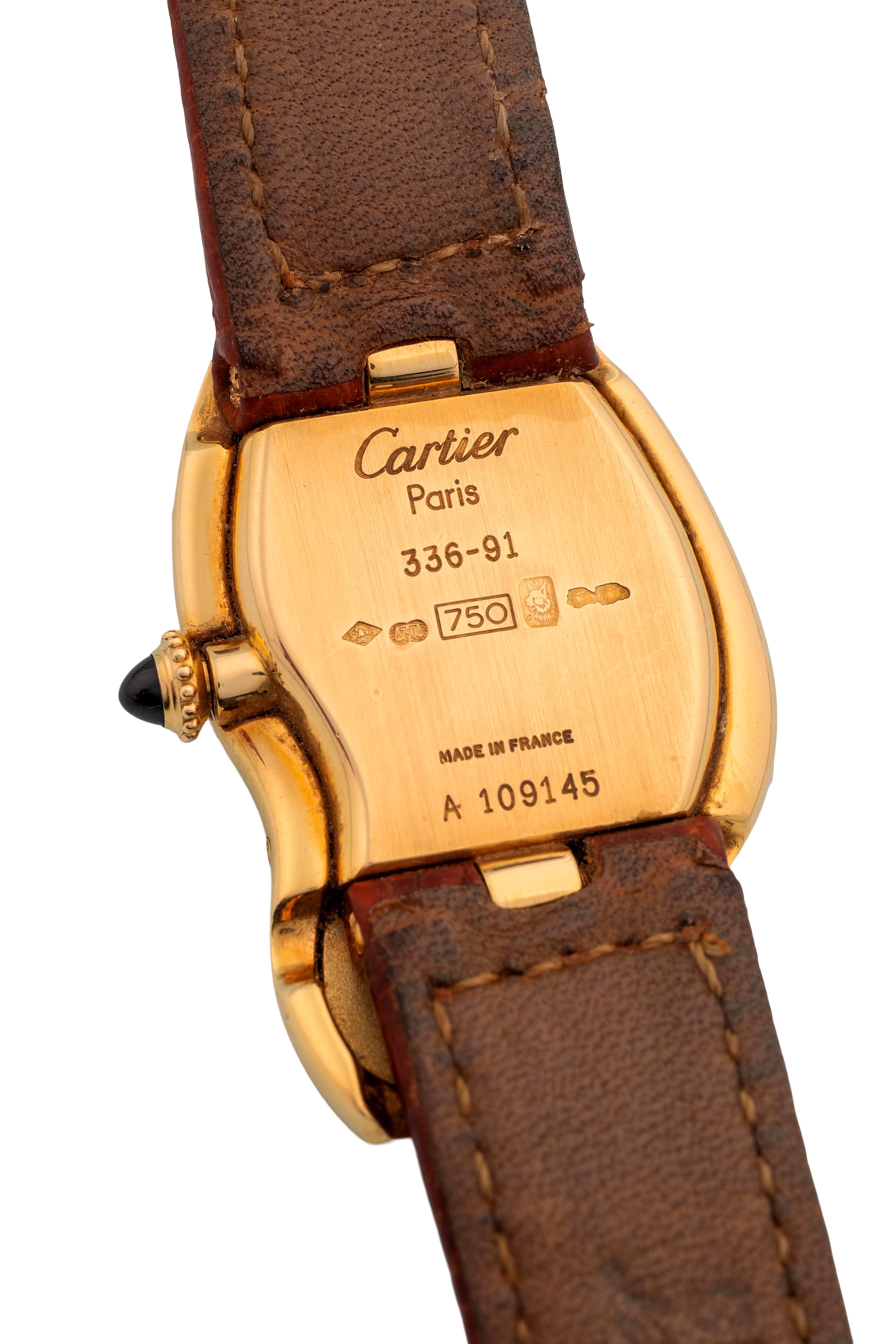 Cartier - Crash Paris, orologio da polso in oro giallo 18k con cassa asimmetrica e deployante ori...