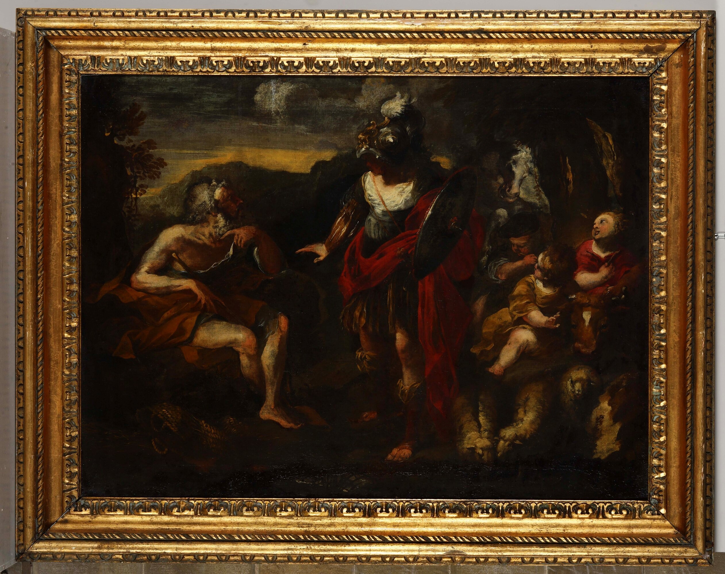 Artista genovese del XVII secolo, Erminia tra i pastori, olio su tela