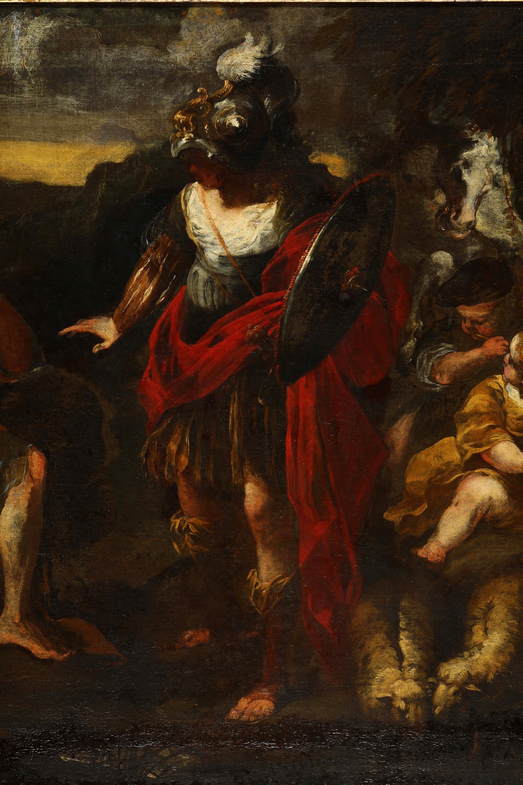 Artista genovese del XVII secolo, Erminia tra i pastori, olio su tela