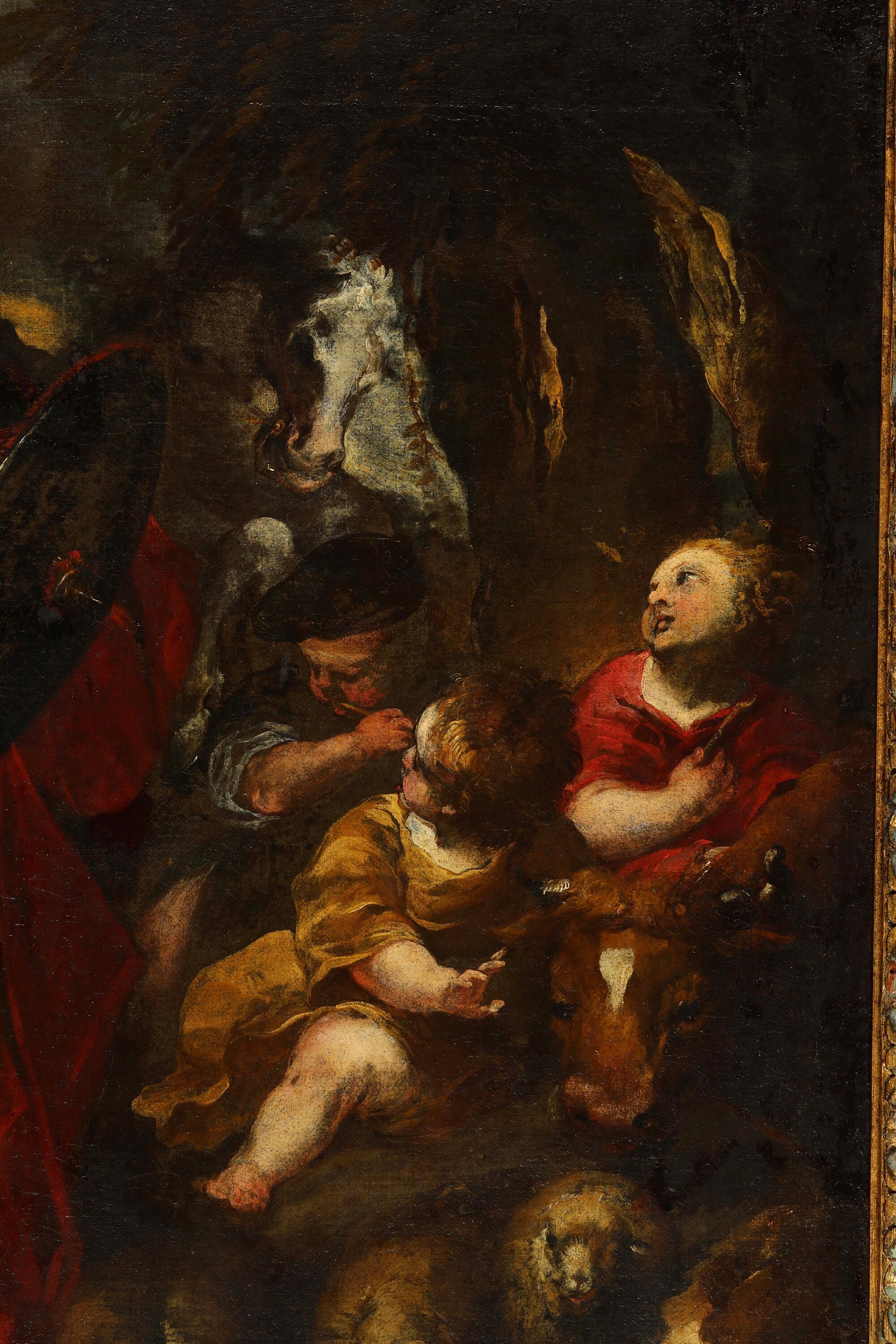 Artista genovese del XVII secolo, Erminia tra i pastori, olio su tela