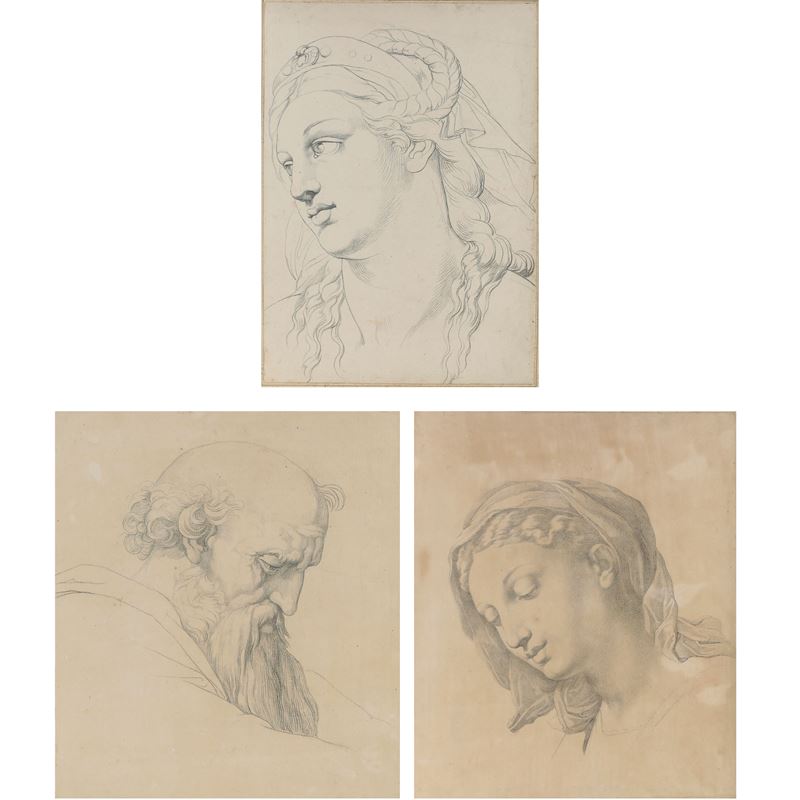 Vincenzo Camuccini : Studi tratti da opere di Raffaello  - Asta Old Masters Paintings - Cambi Casa d'Aste