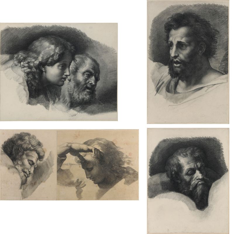 Vincenzo Camuccini : Studi tratti dalla Trasfigurazione di Raffaello  - Asta Old Masters Paintings - Cambi Casa d'Aste