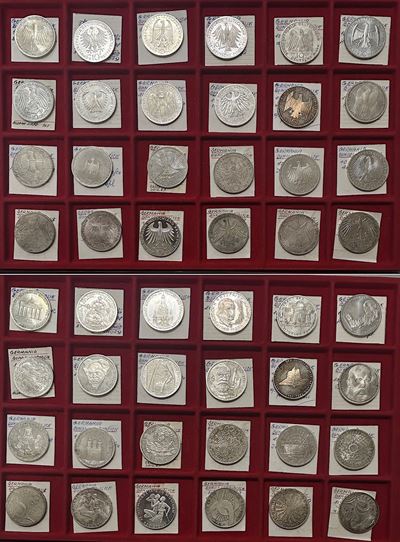 Germania Federale, Lotto di 24 monete commemorative da 10 marchi in argento