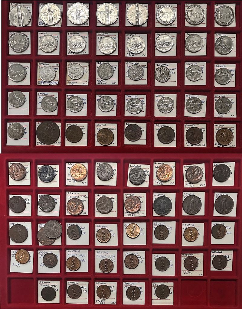 REGNO D’ITALIA. Vittorio Emanuele III (1900-1943). Lotto di settantotto monete dai 5 centesimi al buono da due lire.  - Auction Light Numismatics - Cambi Casa d'Aste