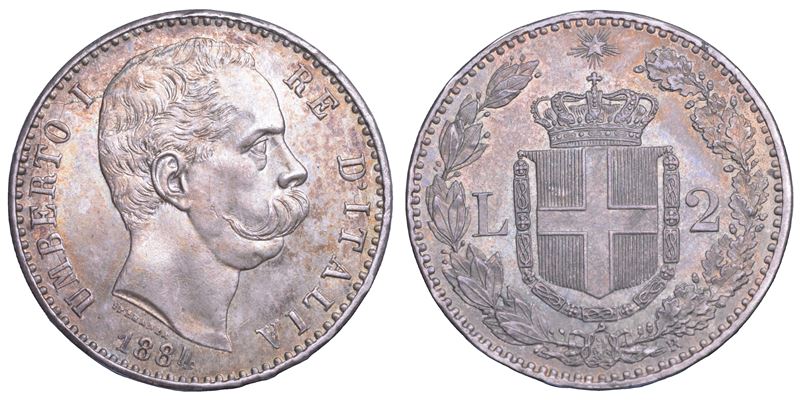 REGNO D'ITALIA. UMBERTO I DI SAVOIA, 1878-1900. 2 Lire 1884.  - Asta Numismatica Light - Cambi Casa d'Aste