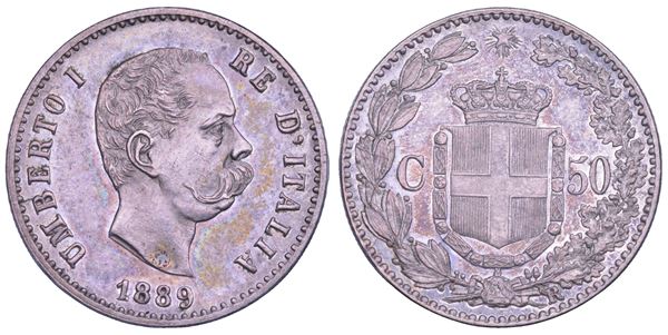 REGNO D'ITALIA. UMBERTO I DI SAVOIA, 1878-1900. 50 Centesimi 1889.