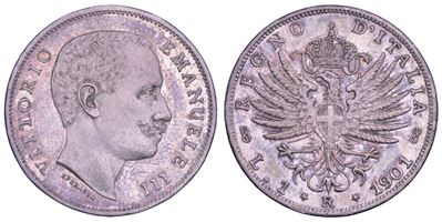 Vittorio Emanuele III di Savoia, Lira 1901 del Regno d’Italia con Aquila Sabauda